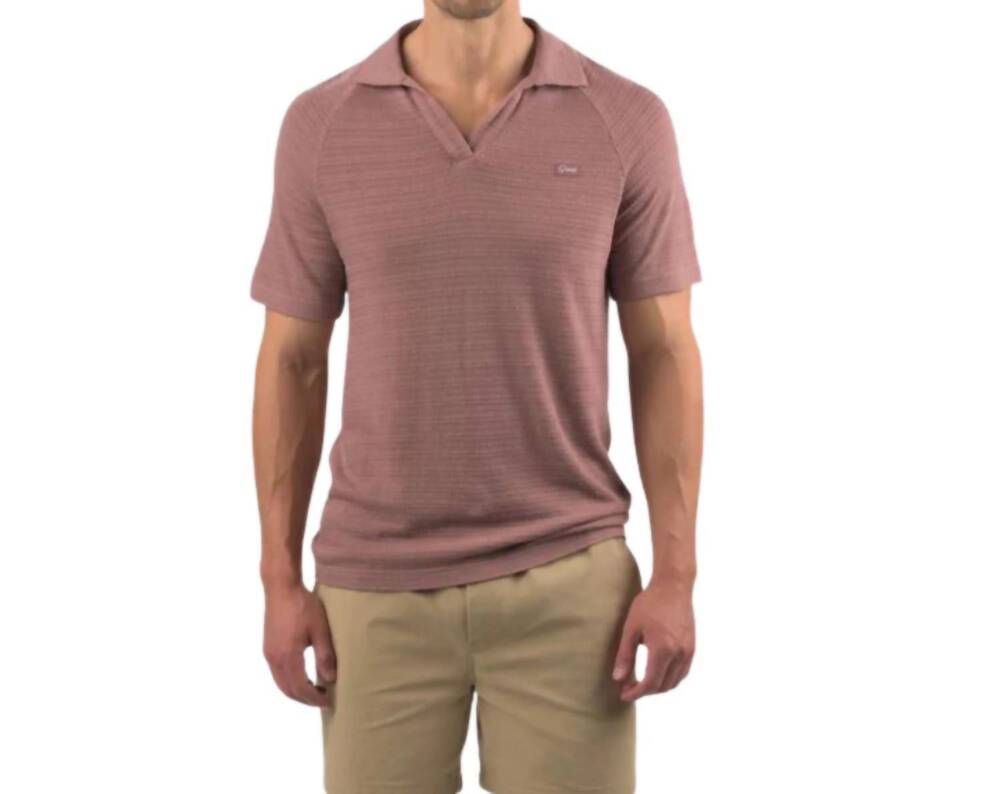NEW GOOD GOOD GOLF men's through the grapevine polo in mauve